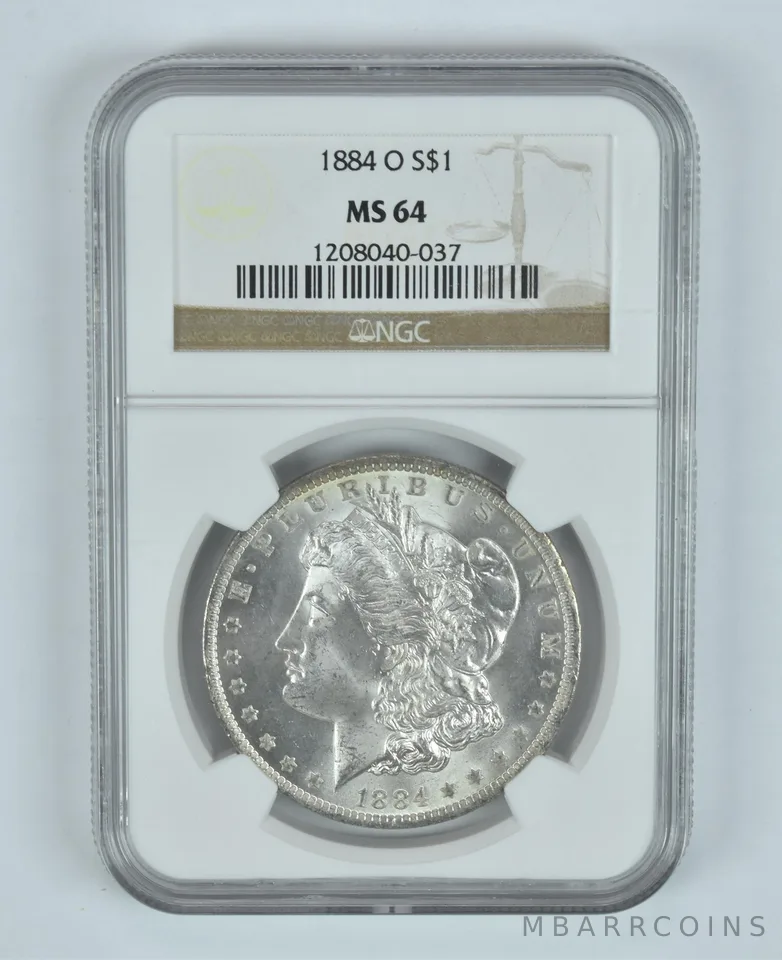 MS64 1884-O Morgan Silver Dollar - Graded NGC Rainbow Toned *0749