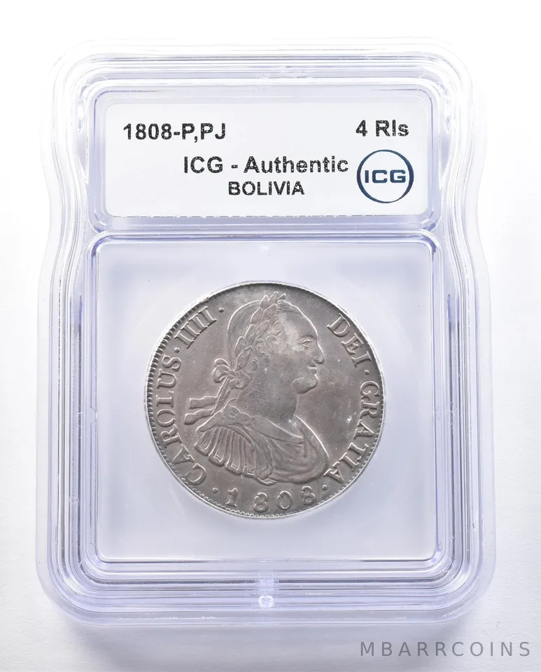 1808 P PJ Bolivia 4 Reales Authentic ICG *3933