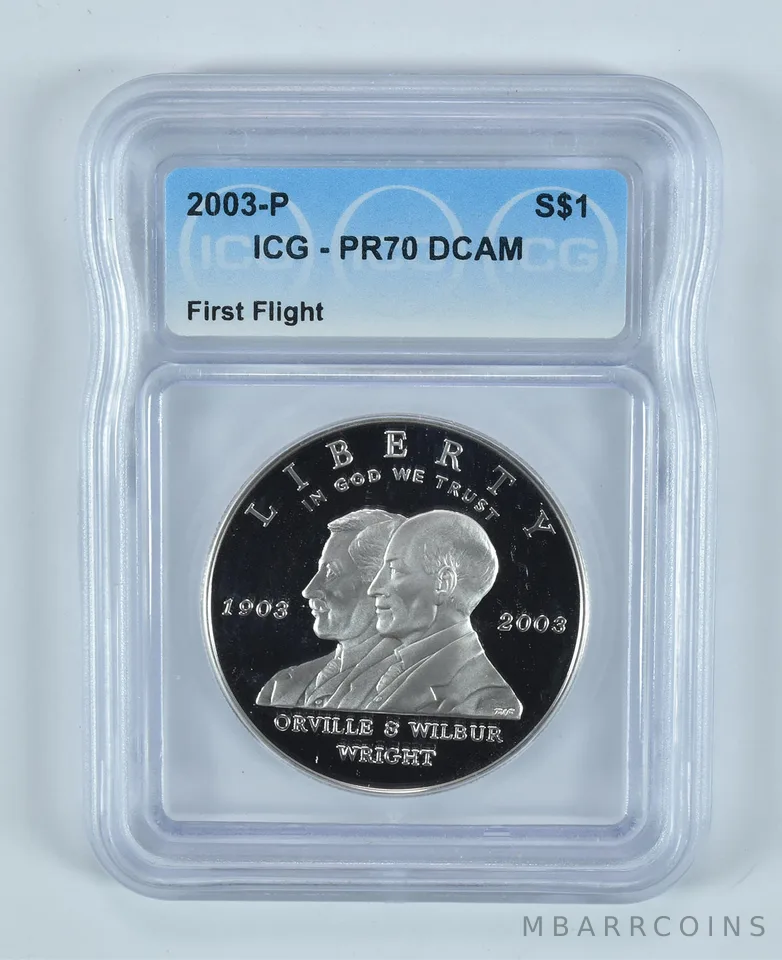 2003-P First Flight Commemorative Silver Dollar PR70 DCAM ICG