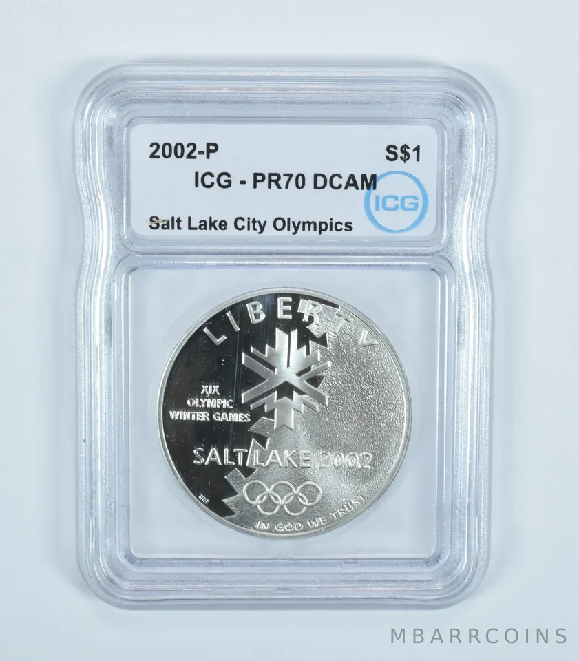 2002-P Winter Olympics Commemorative Silver Dollar PR70 DCAM ICG