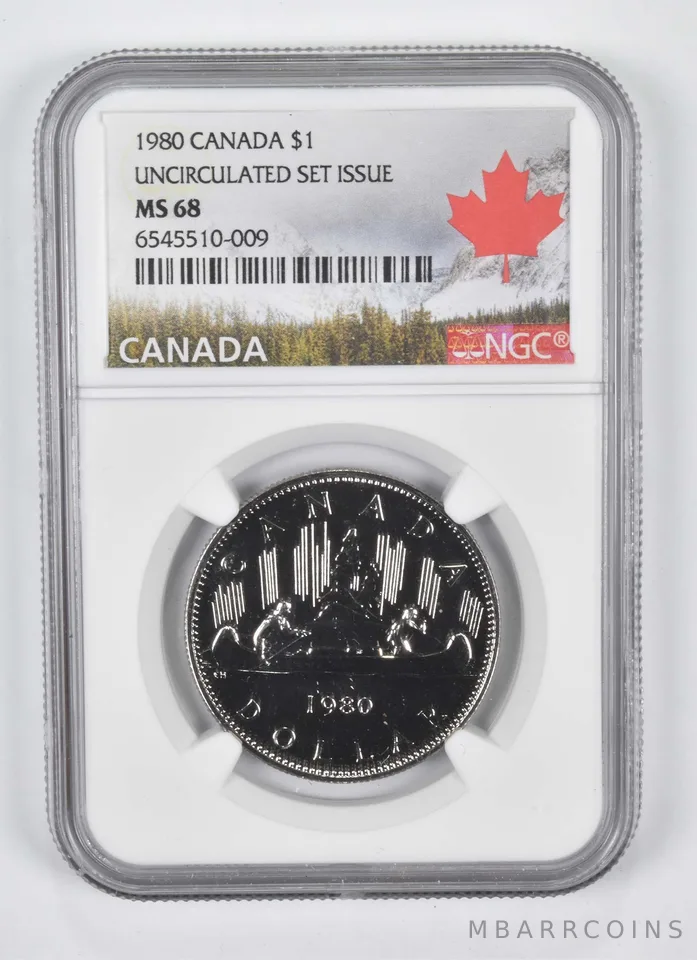 1980 Canada $1 Unc Set Issue MS68 NGC Canada Lbl