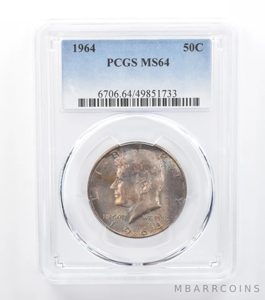 1964 Kennedy Half Dollar MS64 PCGS Beautiful Tone *7767