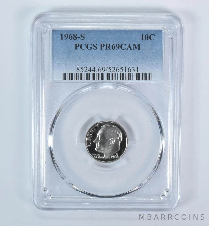1968-S Roosevelt Dime PR69 CAM PCGS