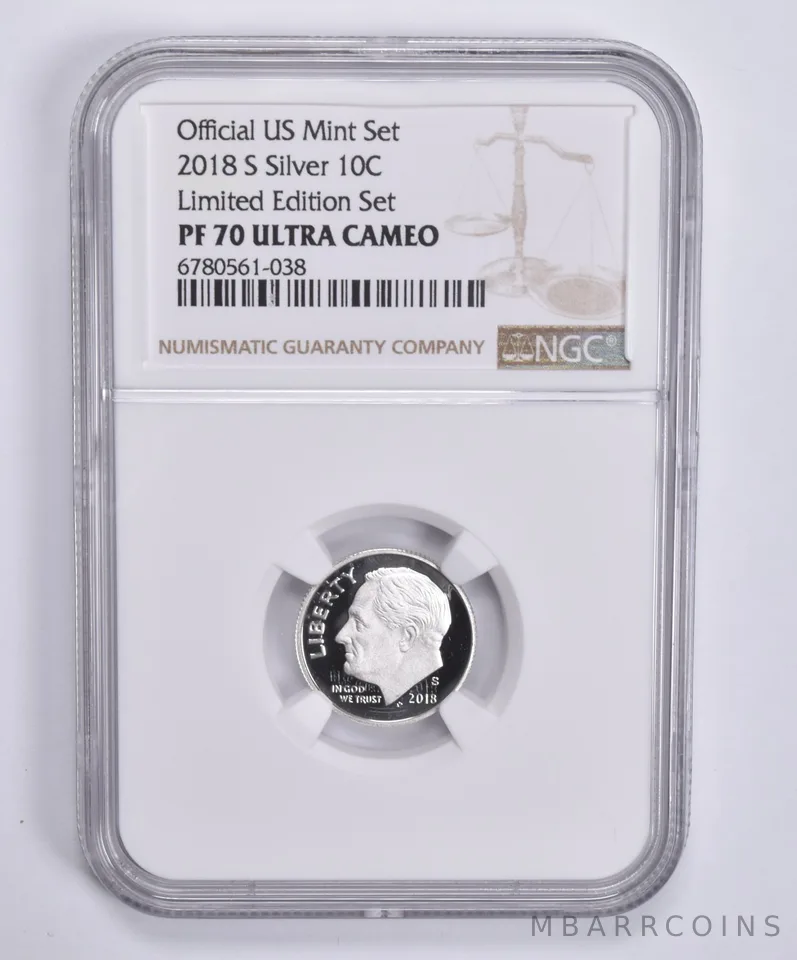 2018-S Silver Roosevelt Dime Limited Edition PF70 UCAM NGC BROWN Lbl