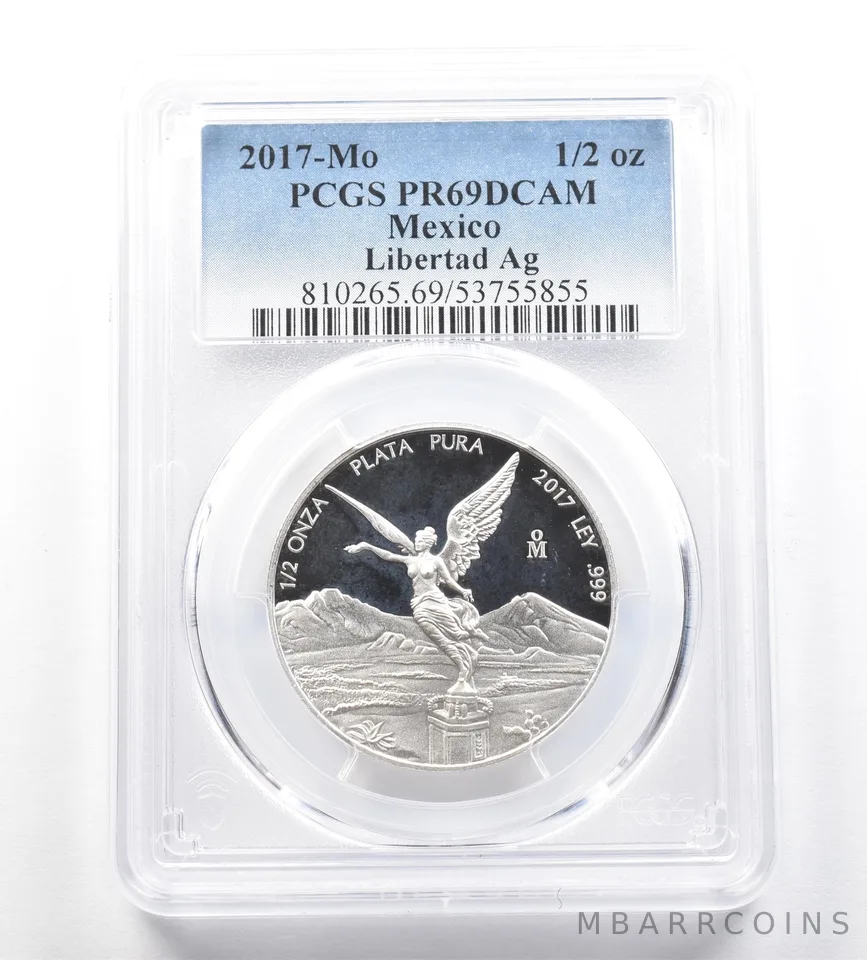 2017 Mo Mexico 1/2 Onza Silver Libertad PR69 DCAM PCGS *7688