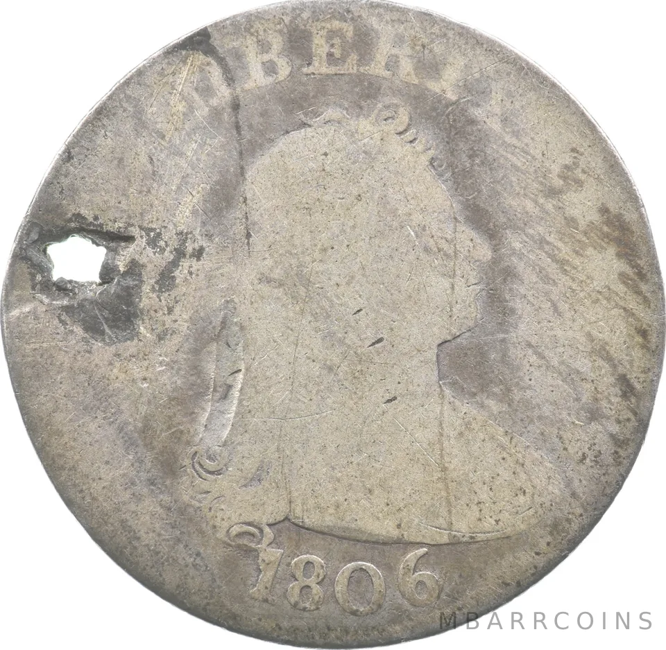 1806 Draped Bust Quarter Holed *1879
