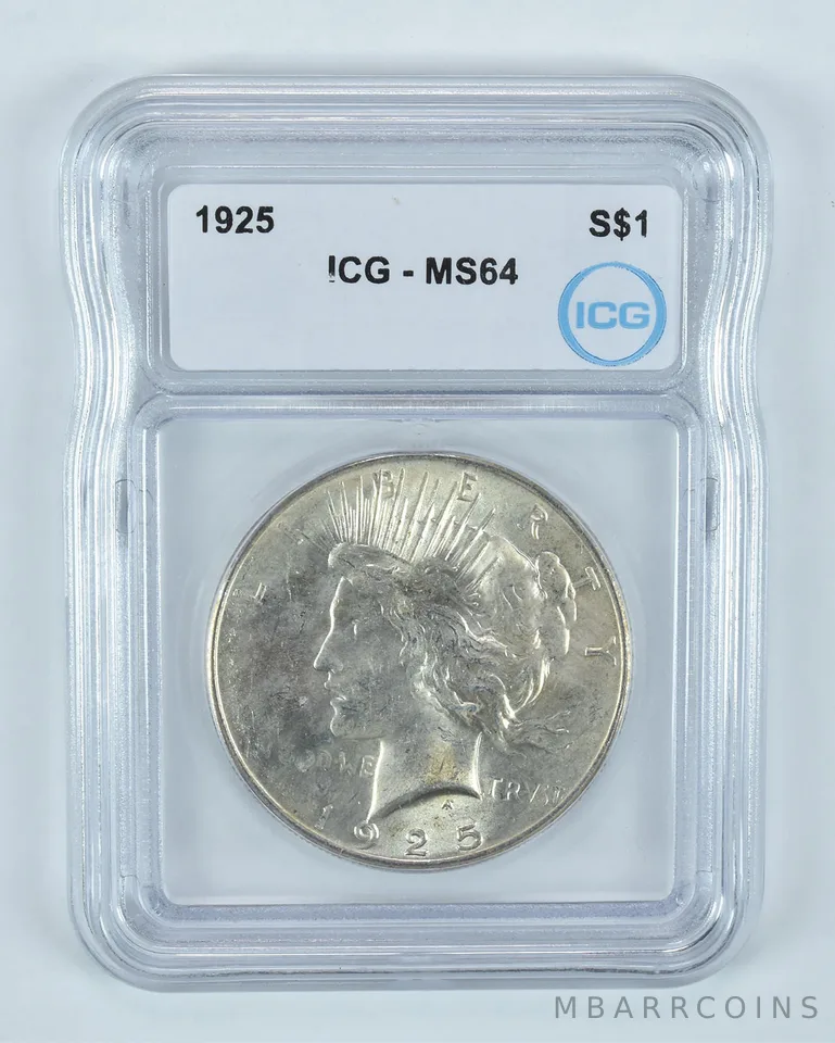 1925 Peace Silver Dollar MS64 ICG