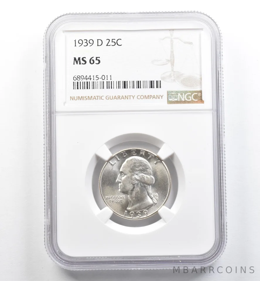 1939-D Washington Quarter MS65 NGC *9986