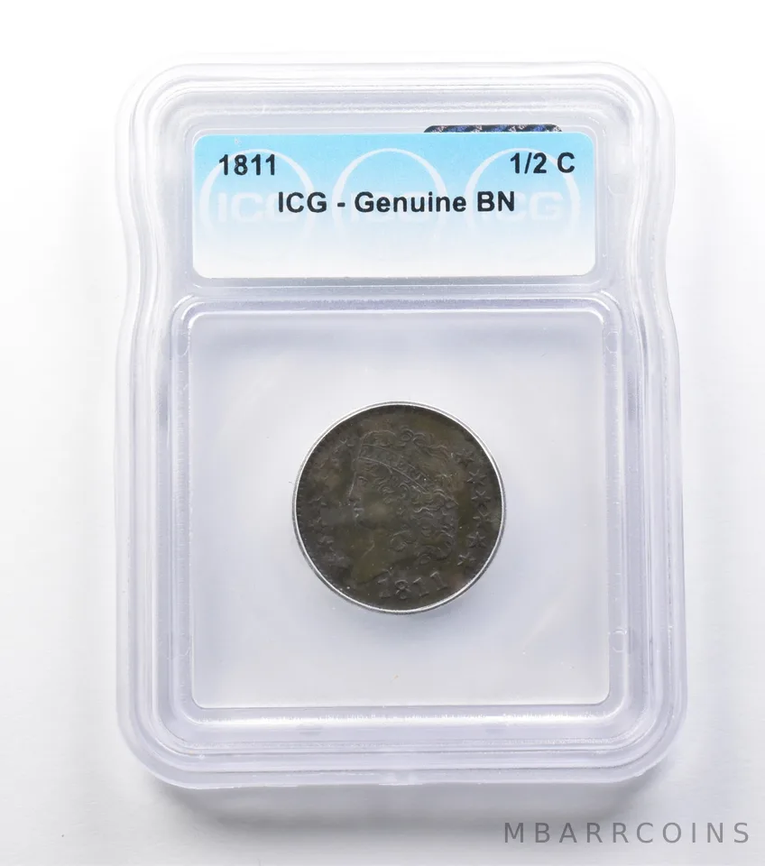 1811 Classic Head Half Cent Genuine BN ICG a9865