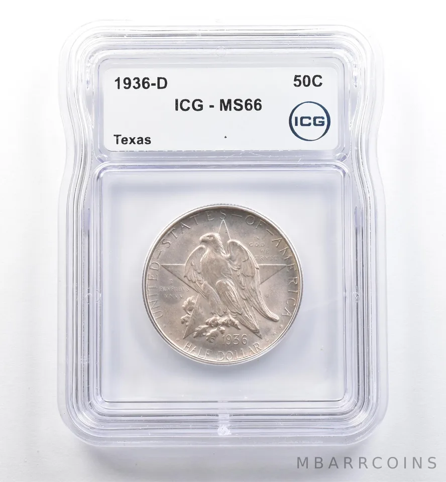 1936-D Texas Commemorative Half Dollar MS66 ICG *6475