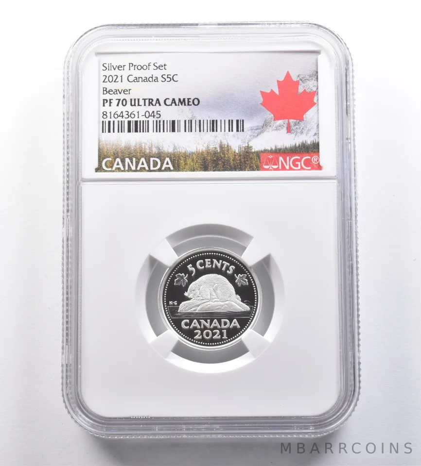 2021 Canada 5 Cents Silver Proof Set Beaver PF70 UCAM NGC *7102