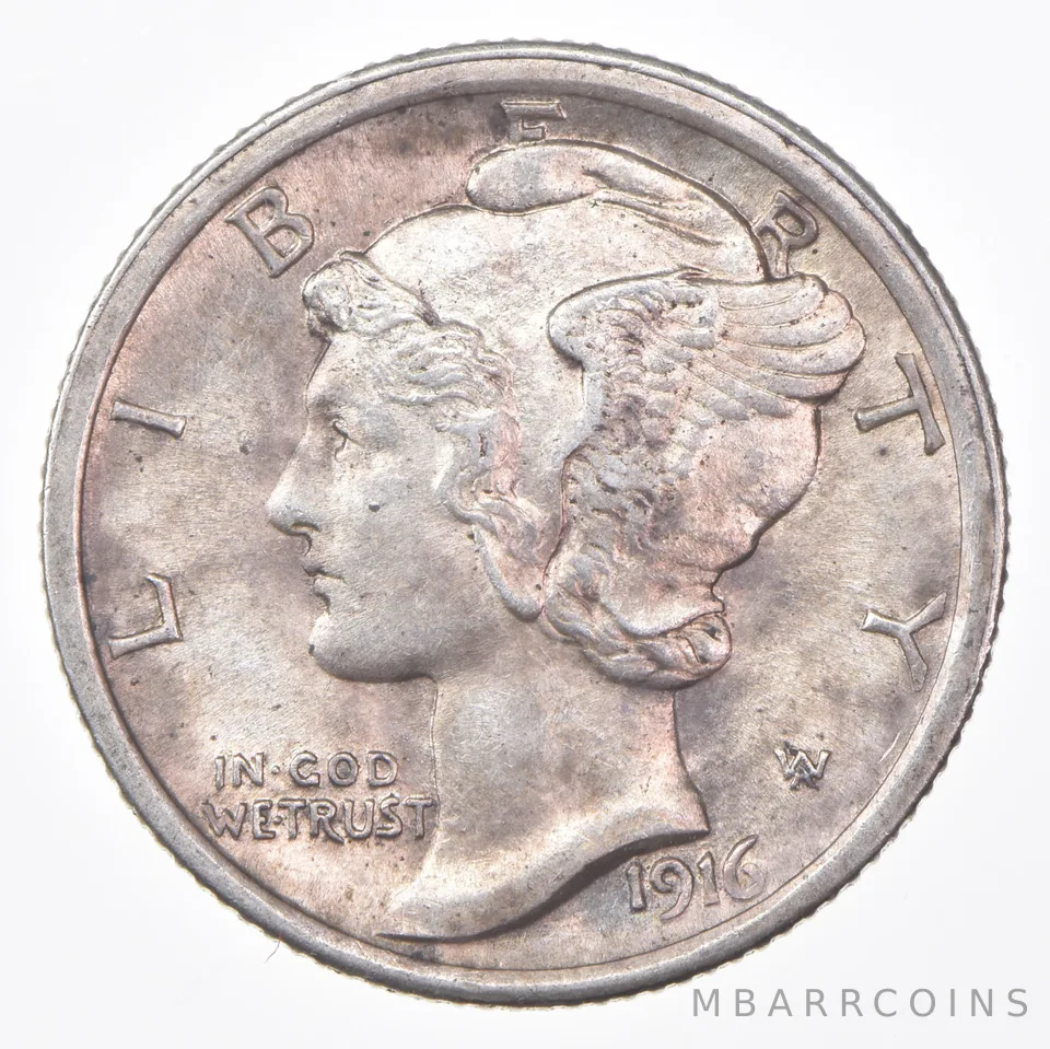 1916 Mercury Dime Beautiful Tone *1208