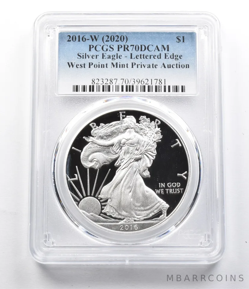 PR70DCam 2016-W (2020) American Silver Eagle West Point Private Auct. PCGS a5923