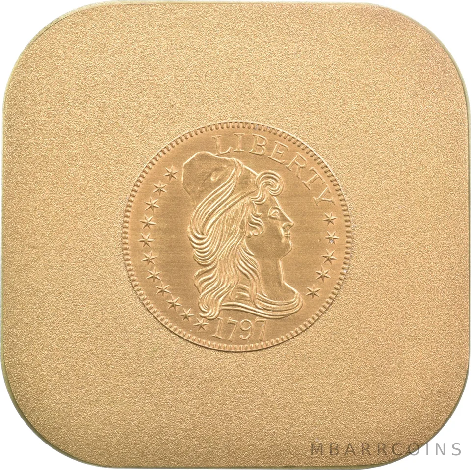 1797 Draped Bust 99.28 Grams 24K Gold Plated Plate Coin *3896