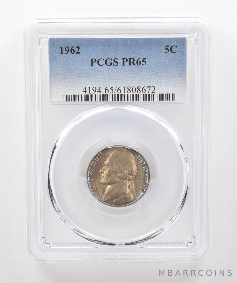 1962 Jefferson Nickel PR65 PCGS Beautiful Tone *1882
