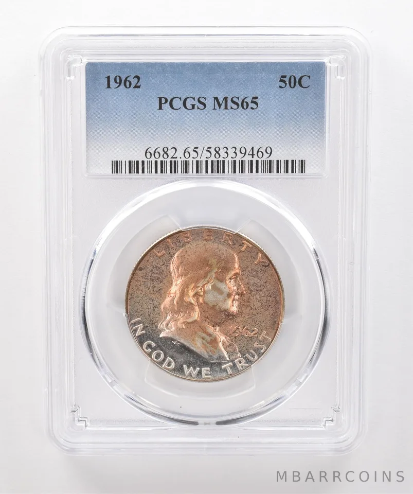 1962 Franklin Half Dollar MS65 PCGS Beautiful Tone *1926