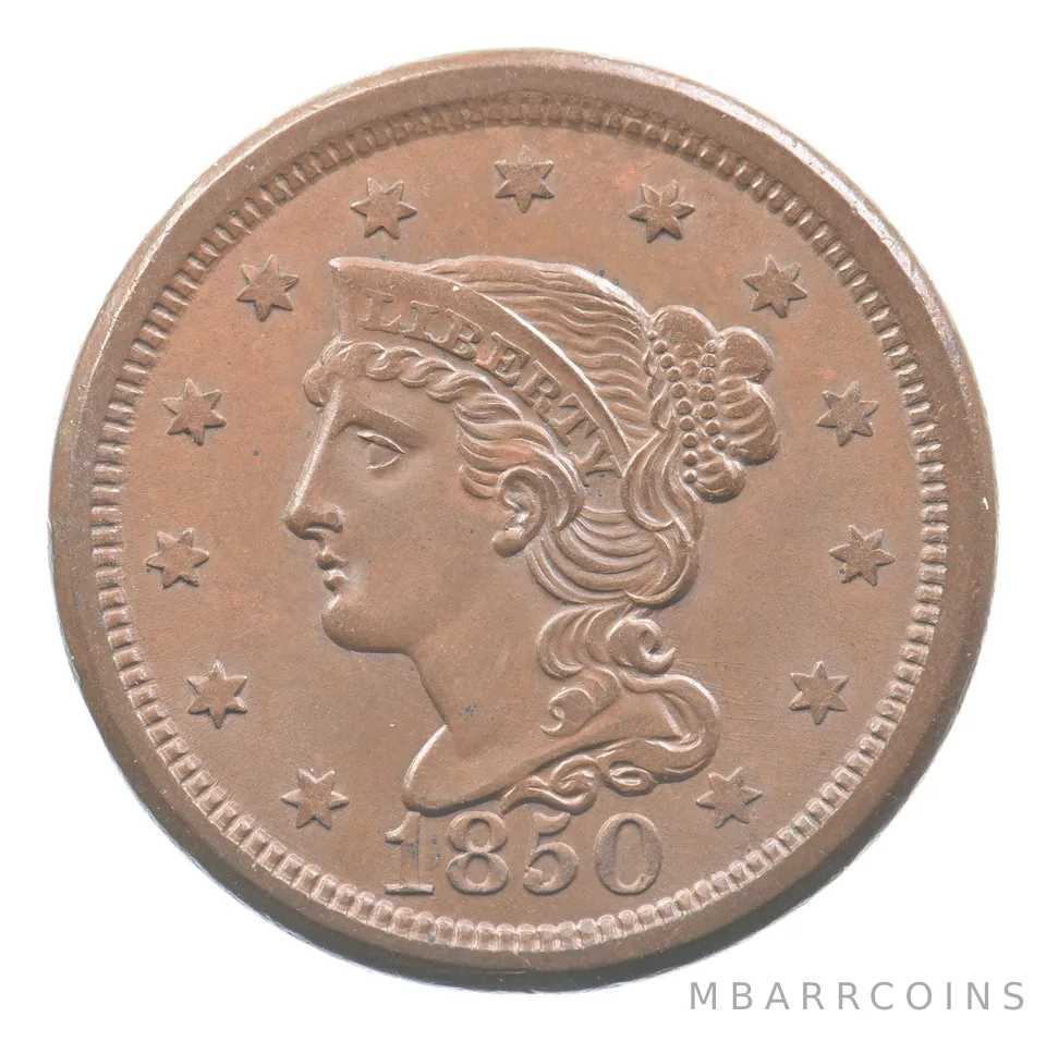 1850 Braided Hair Large Cent N-19(a) R2 *3425