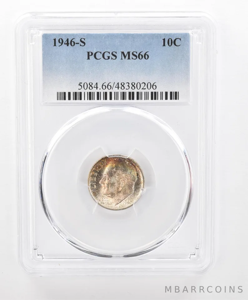 1946-S Roosevelt Dime MS66 PCGS Beautiful Tone *2760