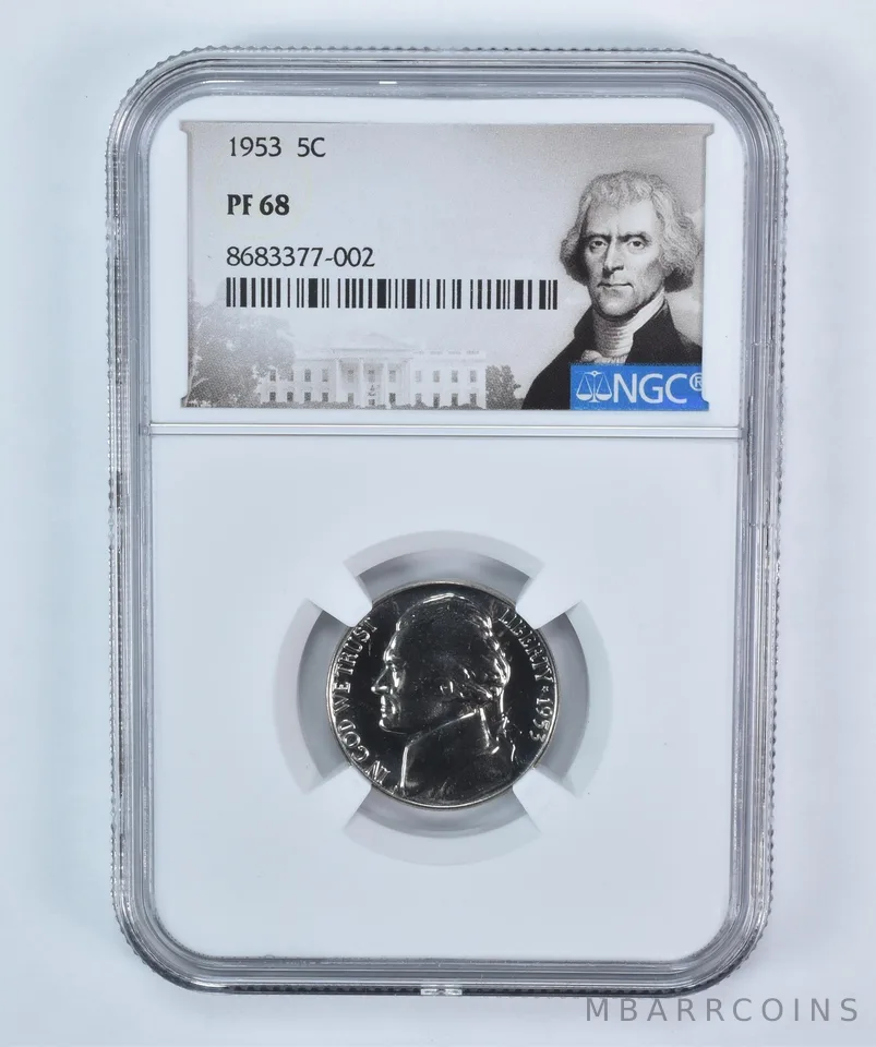 1953 Jefferson Nickel PF68 NGC Special Label