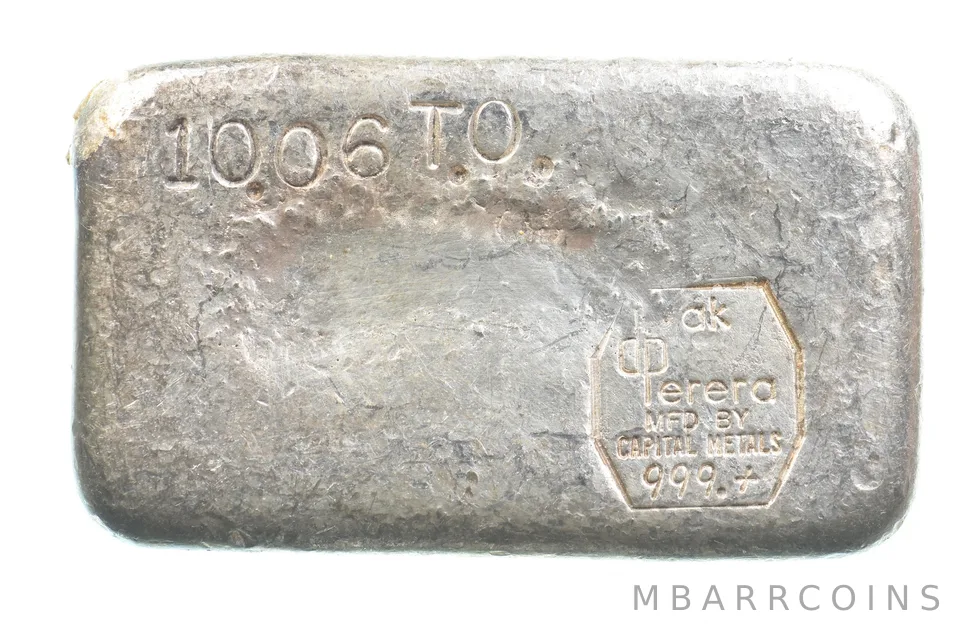 10.06 Troy Oz Silver Bar Deak Perera Vintage Poured Capital Metals 10 *5556