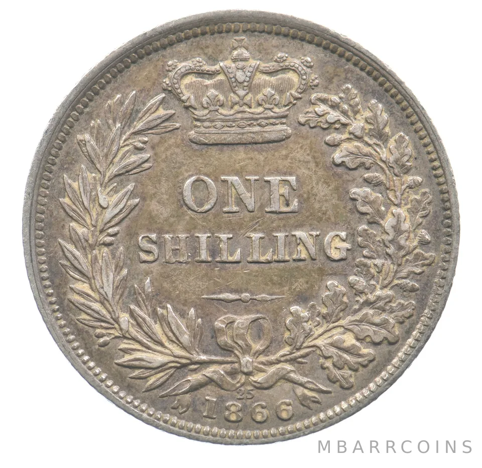 1866 Great Britain Shilling Young Head Victoria *6476