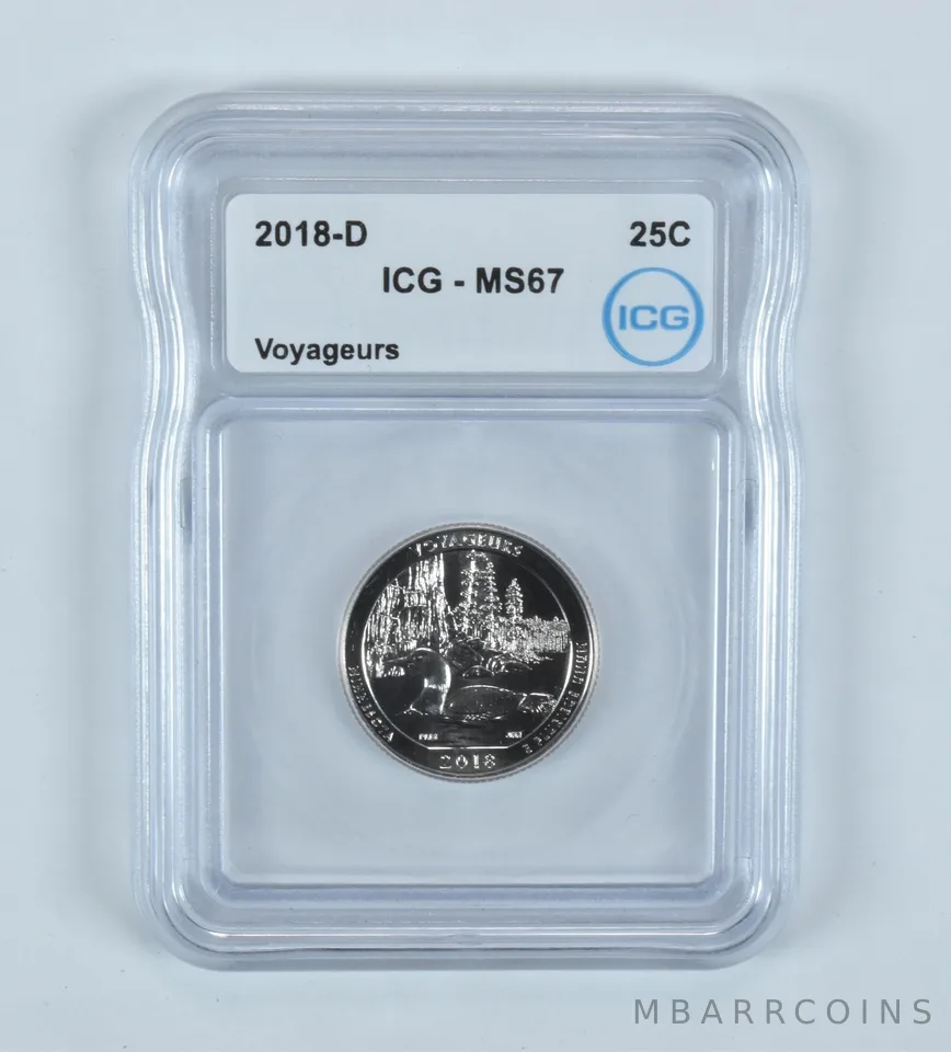 2018-D Washington Quarter ATB Voyageurs MS67 ICG