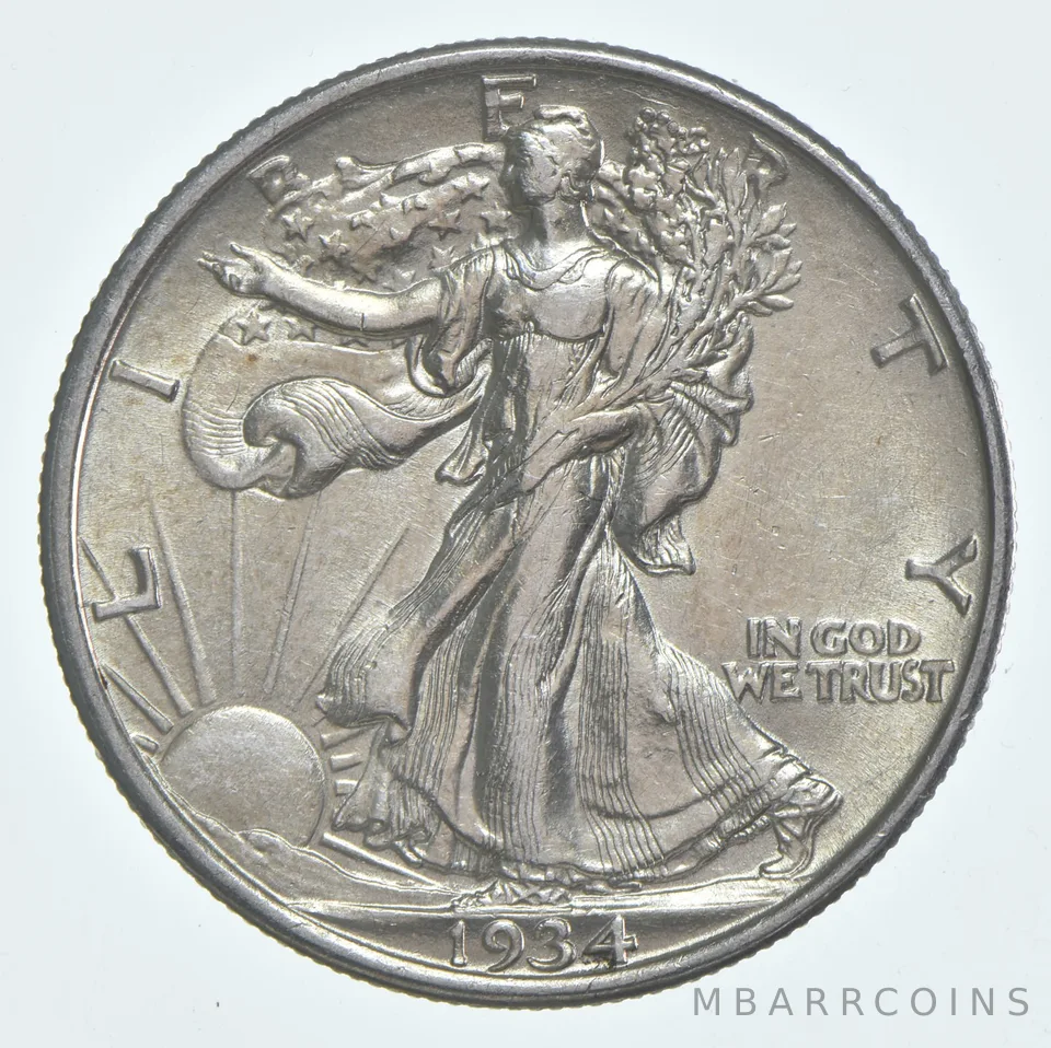 CHAU 1934 (P) Walking Liberty Half Dollar Choice AU 90% Silver (1pc)