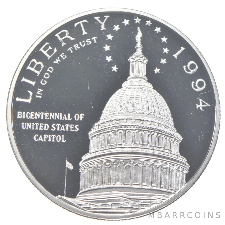 1994-S Proof US Capitol Commemorative Silver Dollar $1