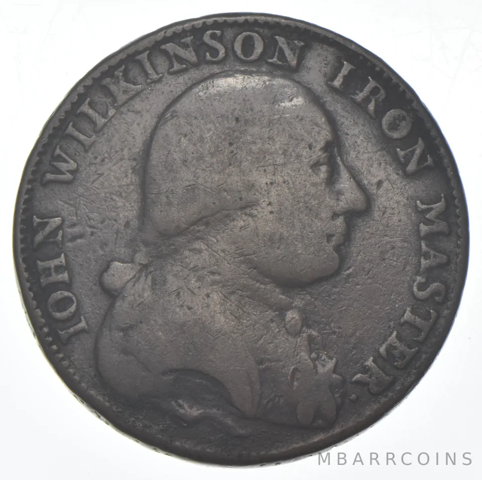 1787 United Kingdom Half Penny - Wilkinson Forge a8428