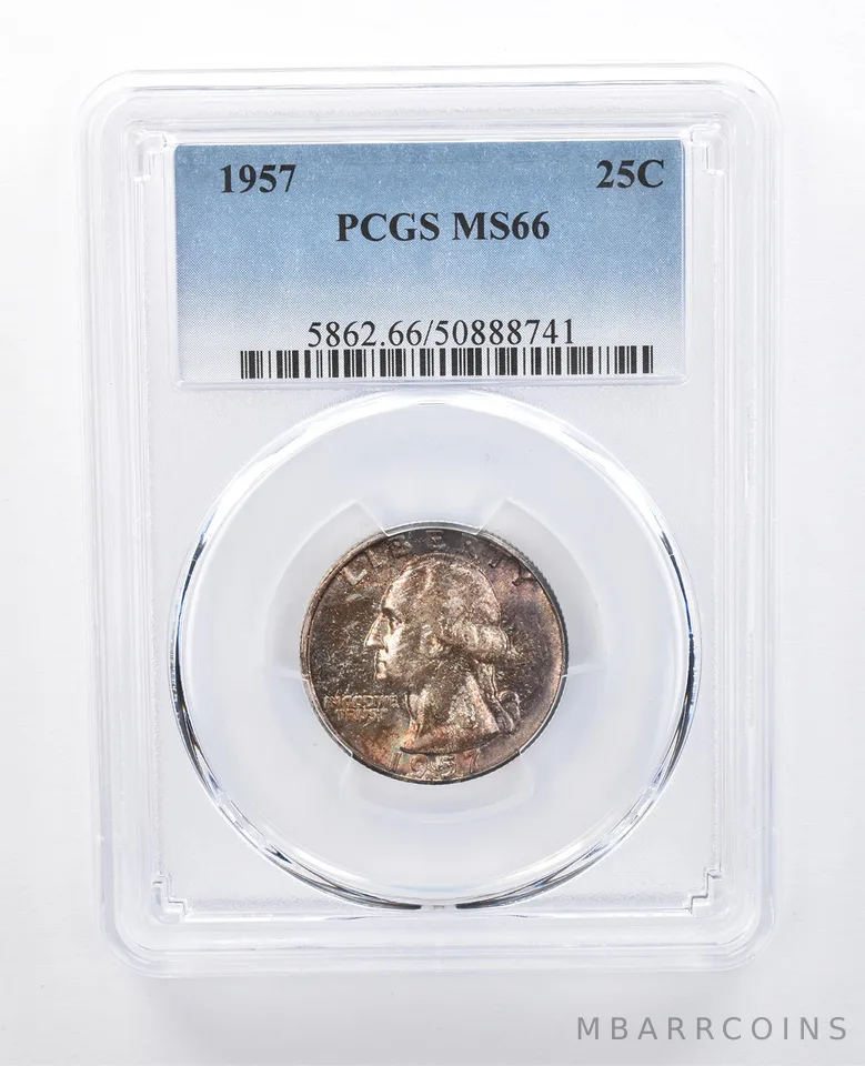 1957 Washington Quarter MS66 PCGS Beautiful Tone *8069
