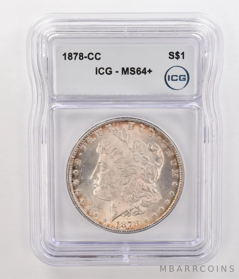 1878-CC Morgan Silver Dollar MS64+ ICG Peripheral Tone *4767