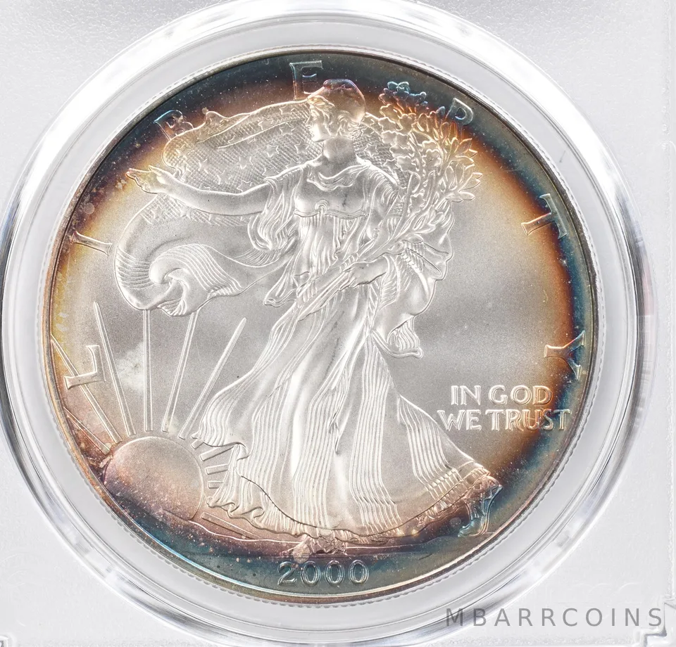 2000 American Silver Eagle MS68 PCGS Beautiful Tone *1250