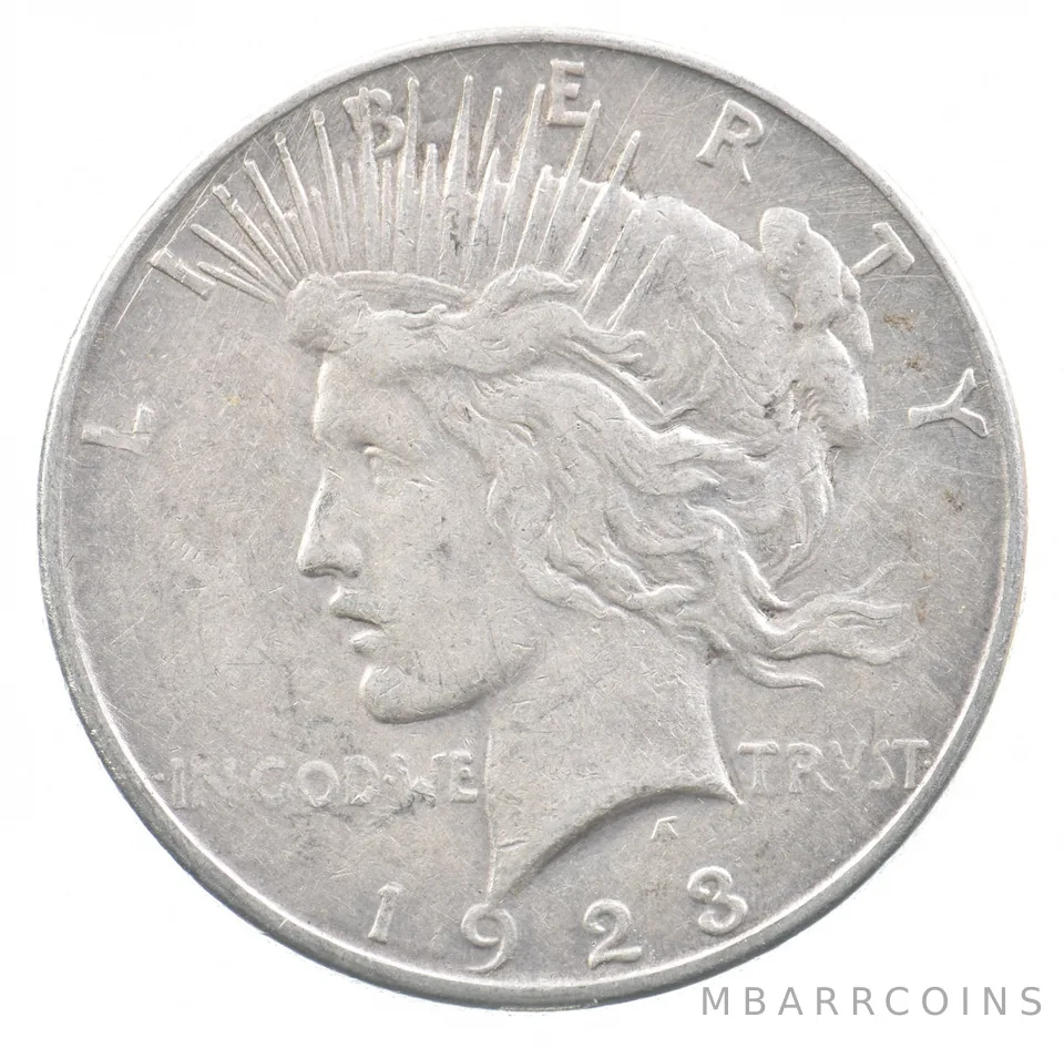1923-S Peace Silver Dollar 230V. 2900W Counterstamp a2368