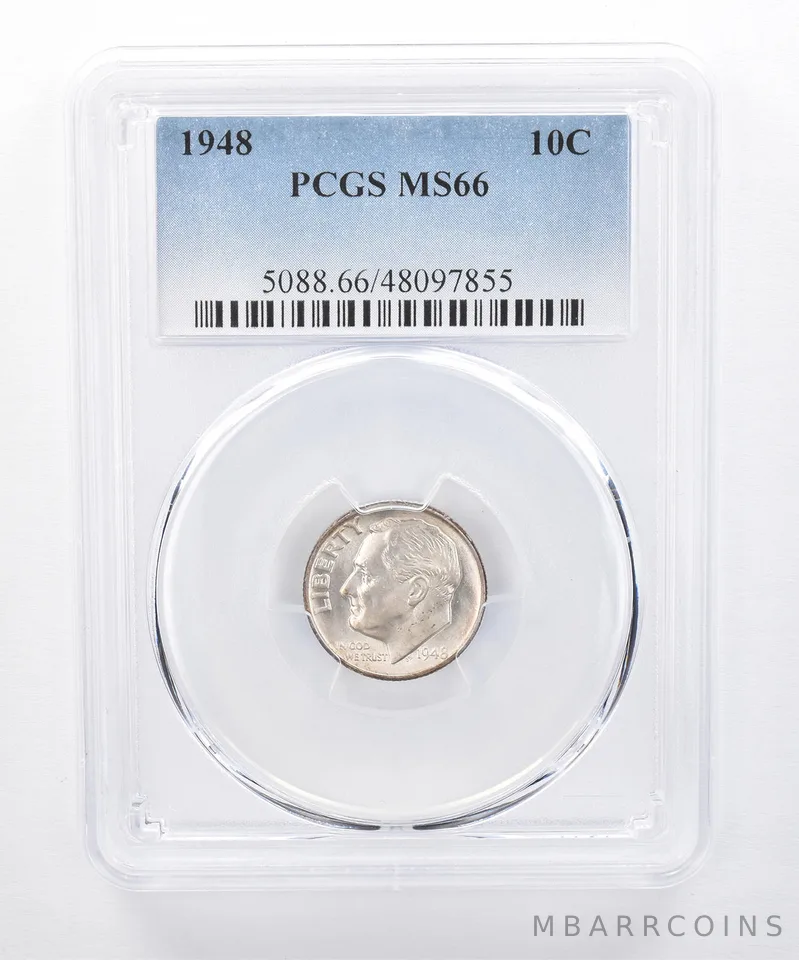 1948 Roosevelt Dime MS66 PCGS Beautiful Tone Reverse *8369