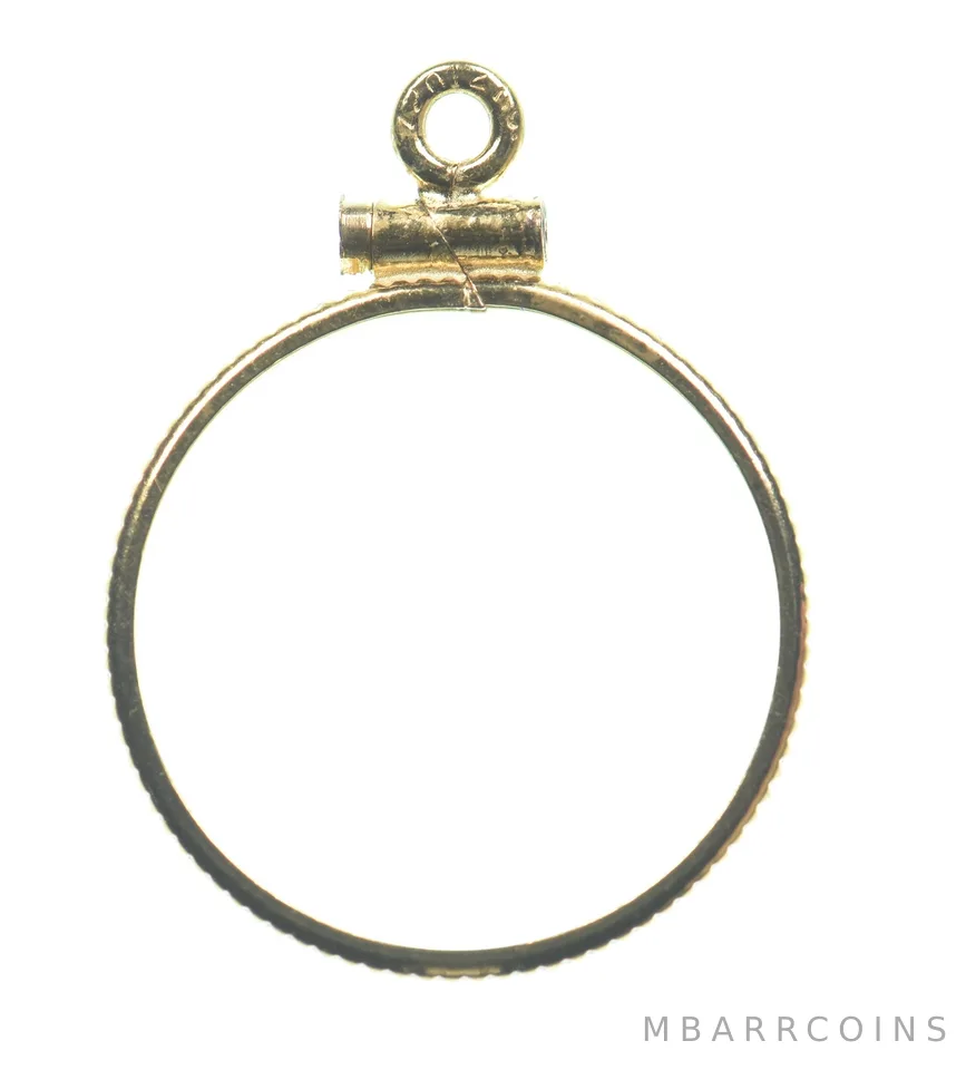 12k 0.6 Gram Gold Filled 15.5mm Coin Bezel Pendant Frame Edge *4915