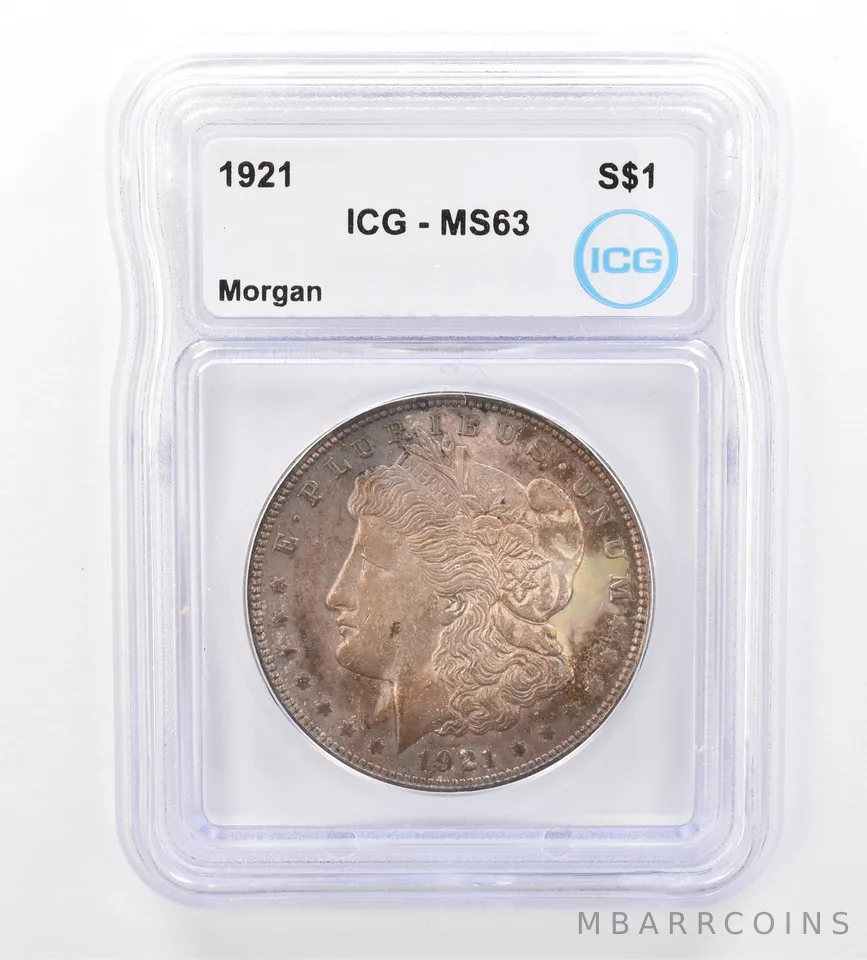 1921 Morgan Silver Dollar MS63 ICG Beautiful Tone *7317