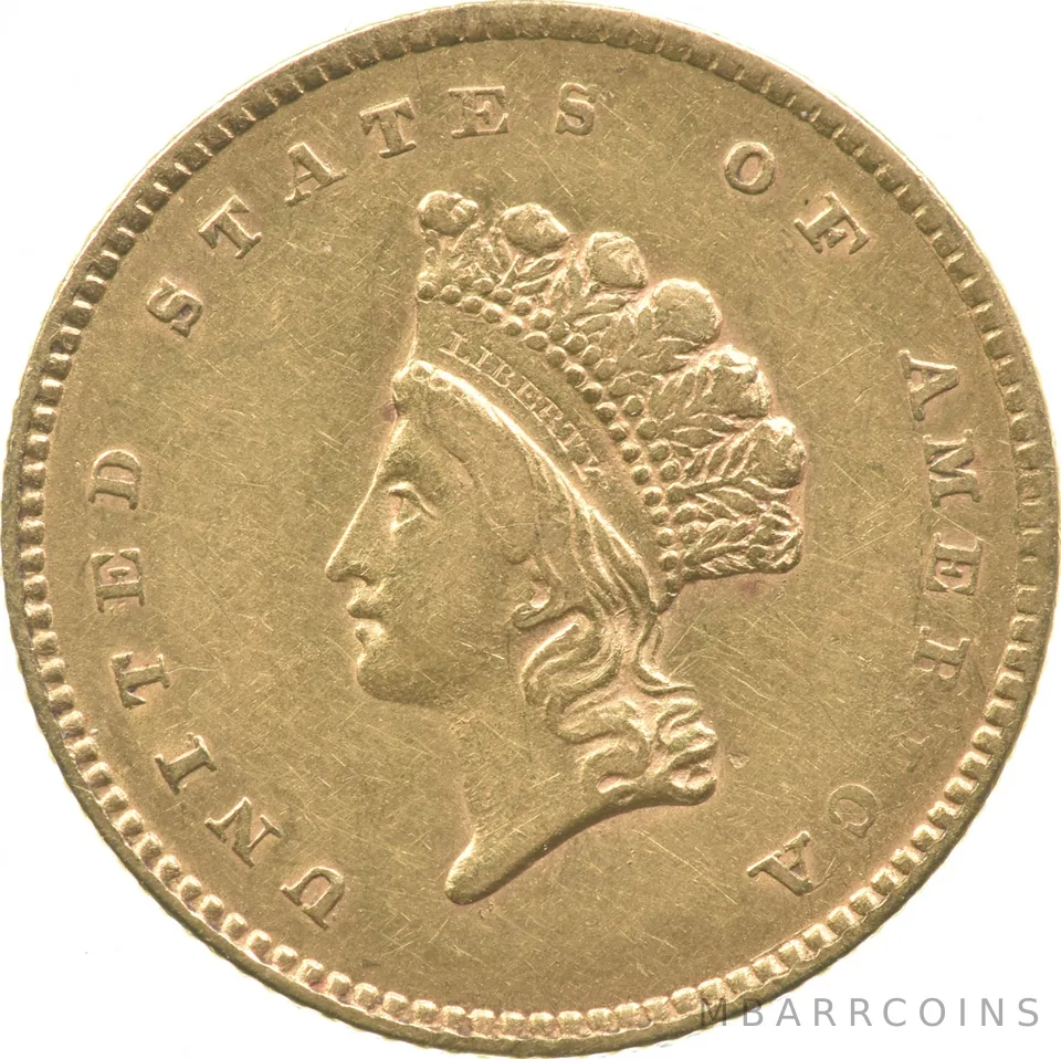 1854 $1 Indian Princess Head Gold Dollar a7646