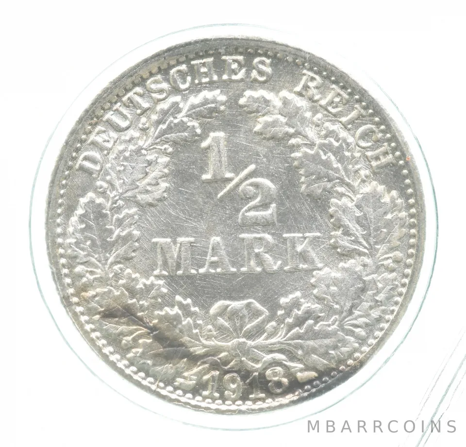 1918 F Germany Half Mark Gem Unc a0154