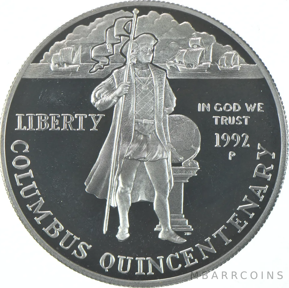 1992-P Proof Columbus Commemorative Silver Dollar $1