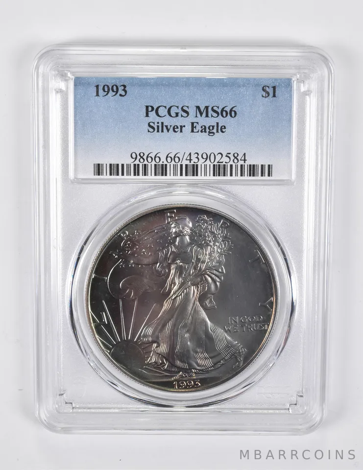 MS66 1993 American Silver Eagle PCGS a1789