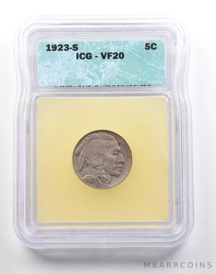 1923-S Indian Head Buffalo Nickel VF20 ICG *2206