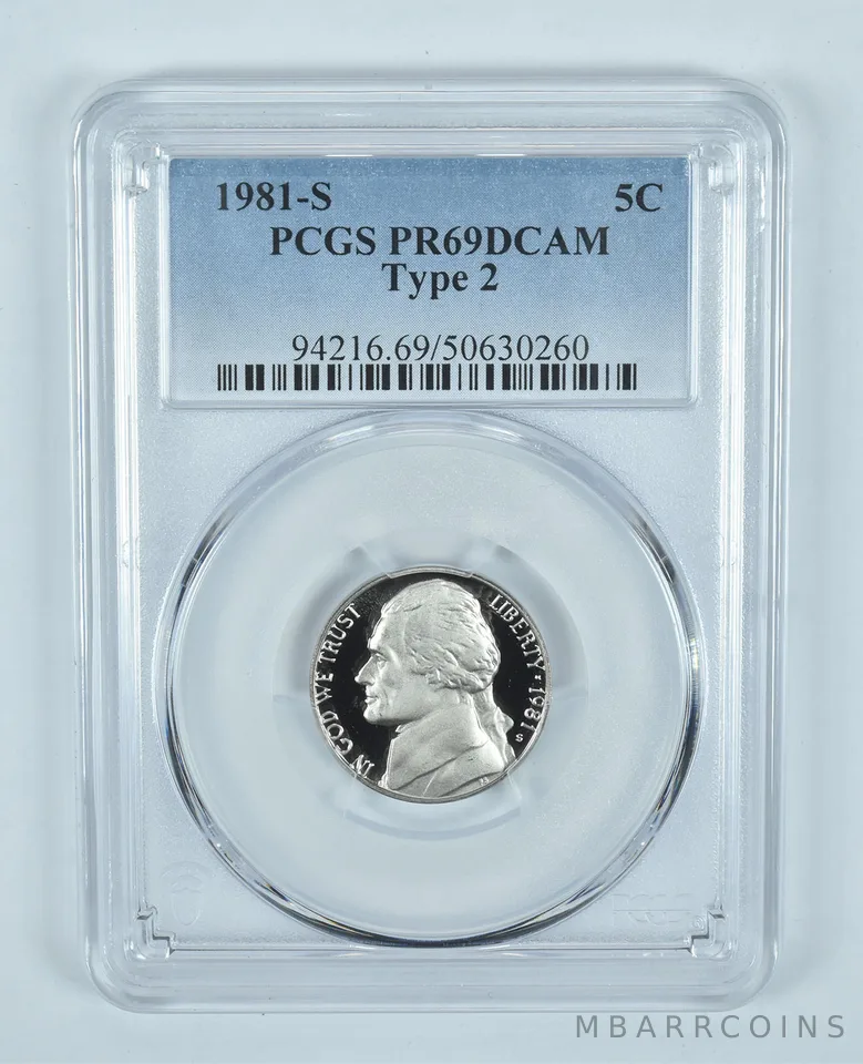 1981-S Jefferson Nickel Type 2 PR69 DCAM PCGS Blue Label
