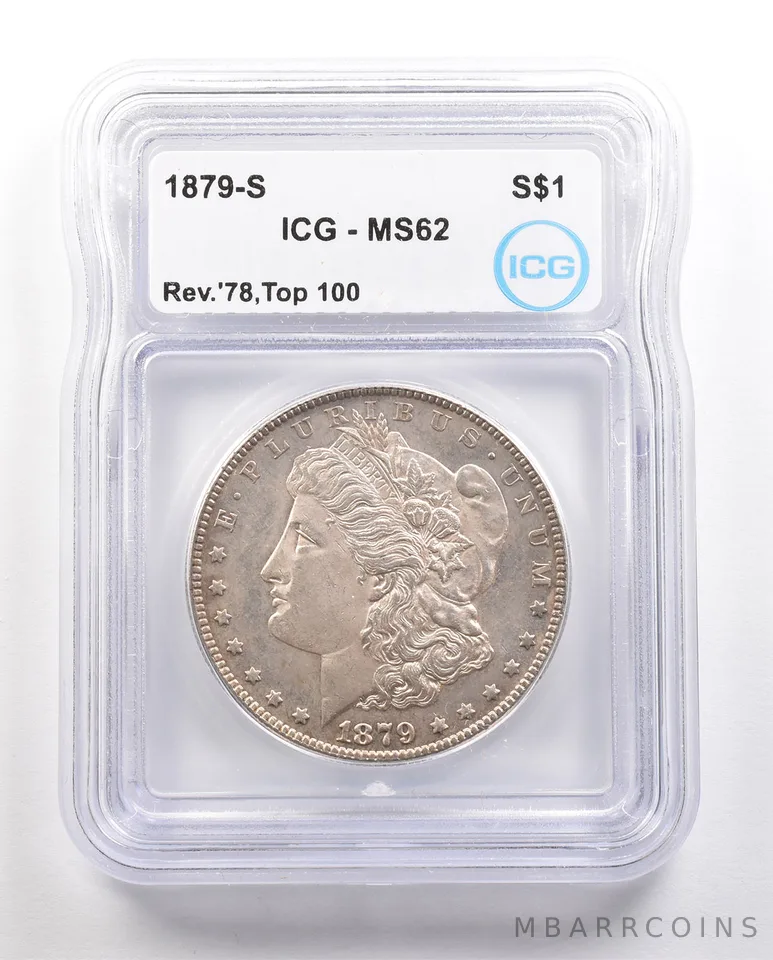 1879-S Morgan Silver Dollar Reverse Of 78 Top 100 MS62 ICG *6445