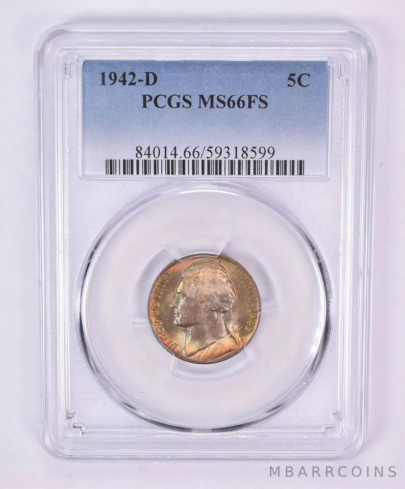 1942-D Jefferson Nickel MS66 FS PCGS Beautiful Tone *1137