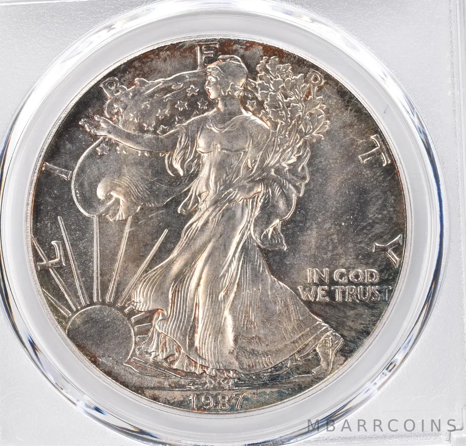 1987 American Silver Eagle MS68 PCGS Beautiful Tone *1277