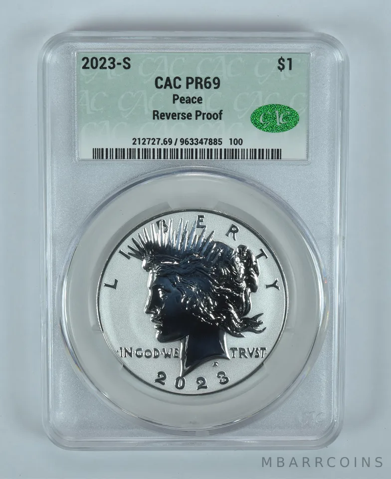 2023-S Peace Silver Dollar Reverse Proof PR69 CAC CACg