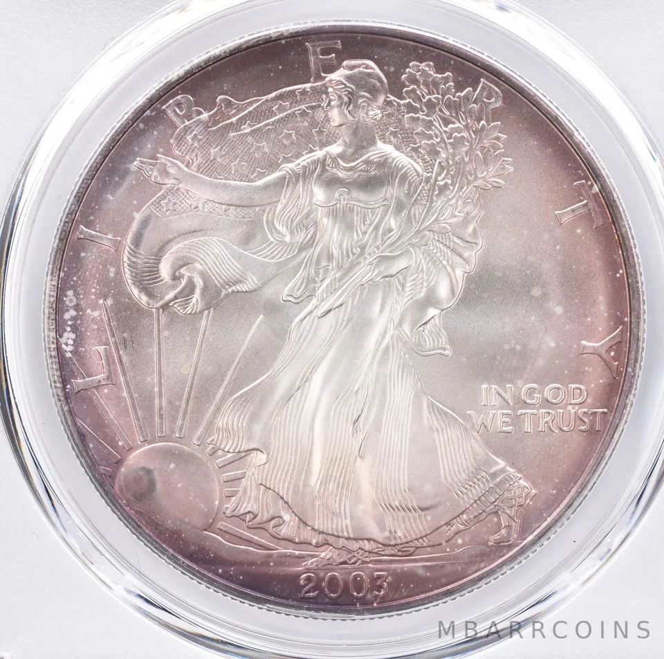 2003 American Silver Eagle MS68 PCGS Beautiful Tone *1304