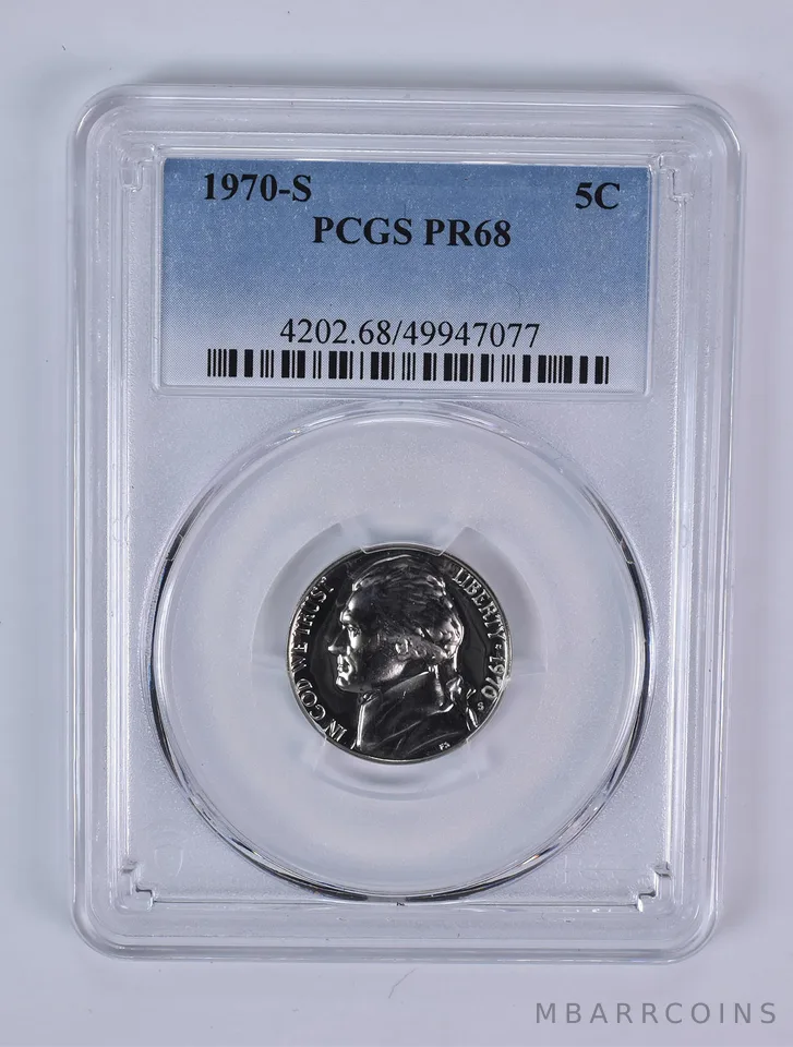 1970-S Jefferson Nickel PR68 PCGS Blue Label