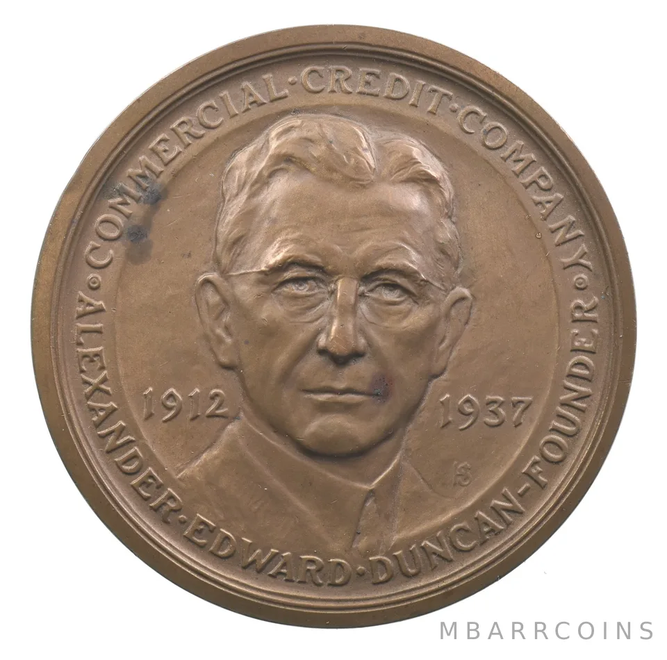 1937 Baltimore, Maryland Commercial Credit Company Hans Schuler Medal 75mm *8185