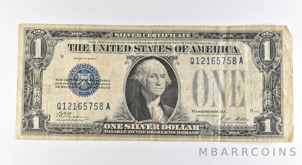 1928 A $1 Silver Certificate Blue Seal Fr#1601 *0405